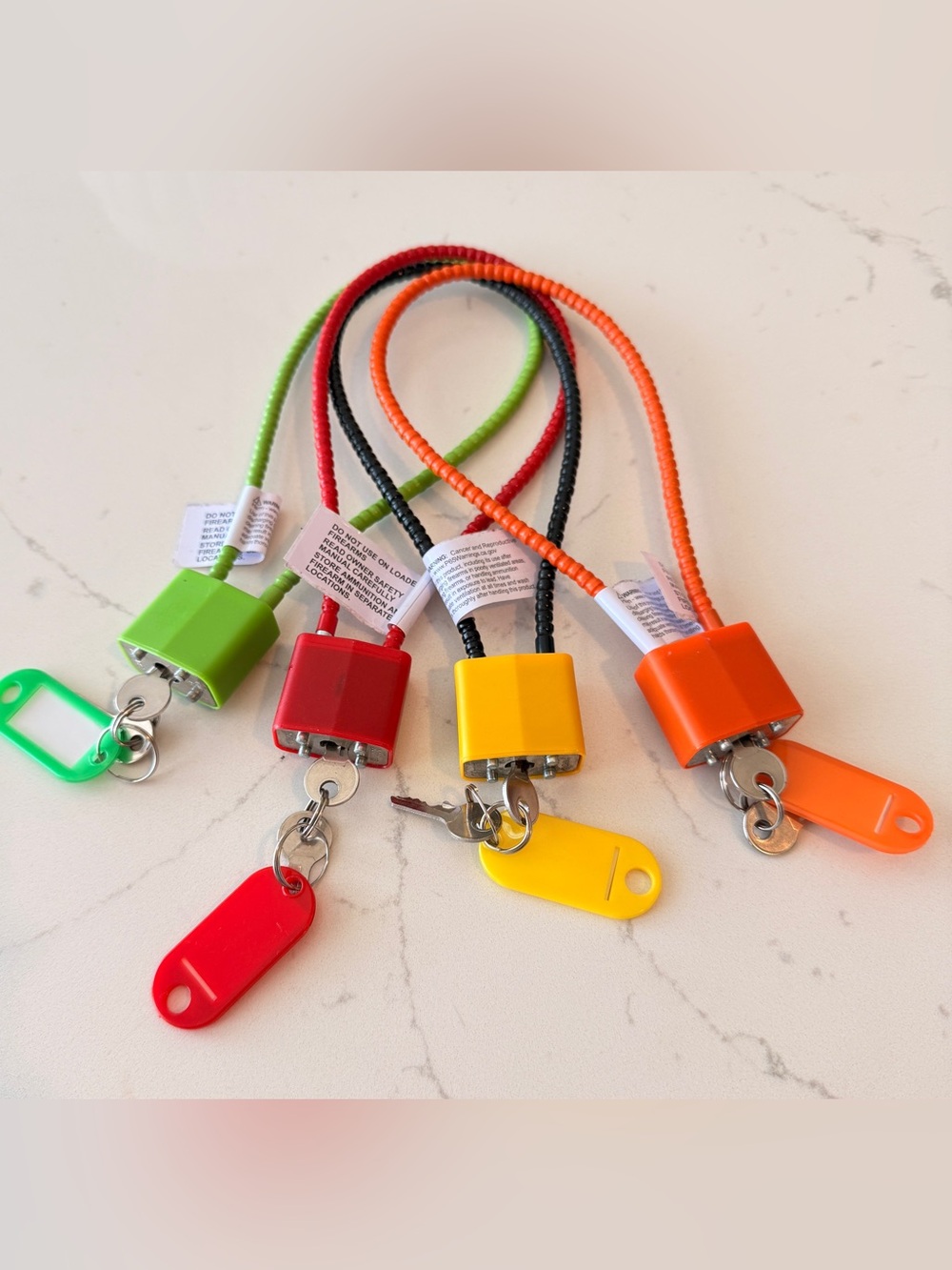 Cable Locks with Keys - Set of 4